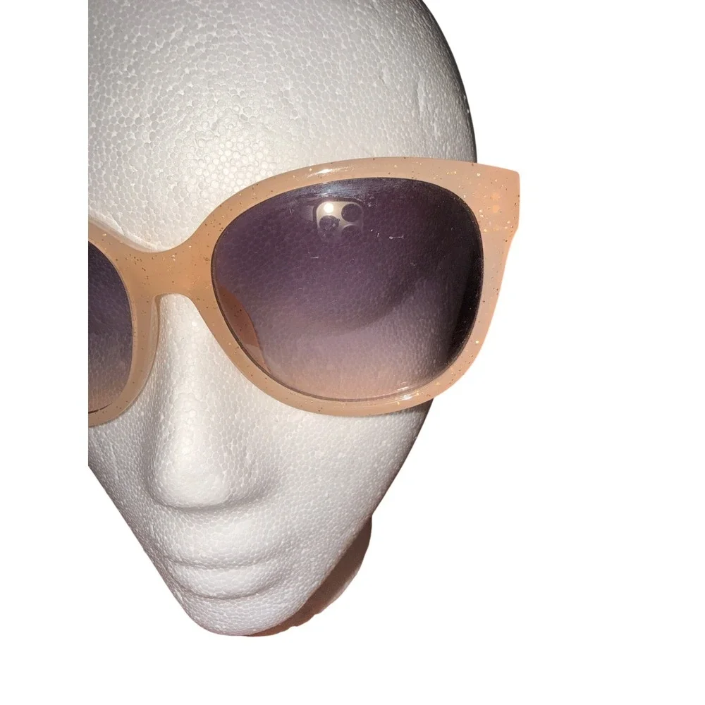 Nanette Lepore Peach Glitter Cat Eye Sunglasses UNNN0726-A NN264‎ ND Purple Lens